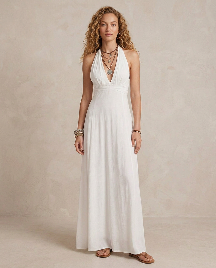 Emelia - Softtouch-Neckholder-Maxikleid