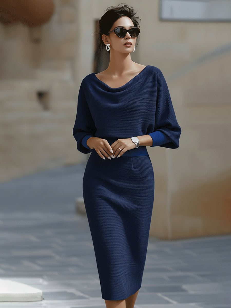 Avalon - Softtouch-Midikleid mit Fledermausärmeln