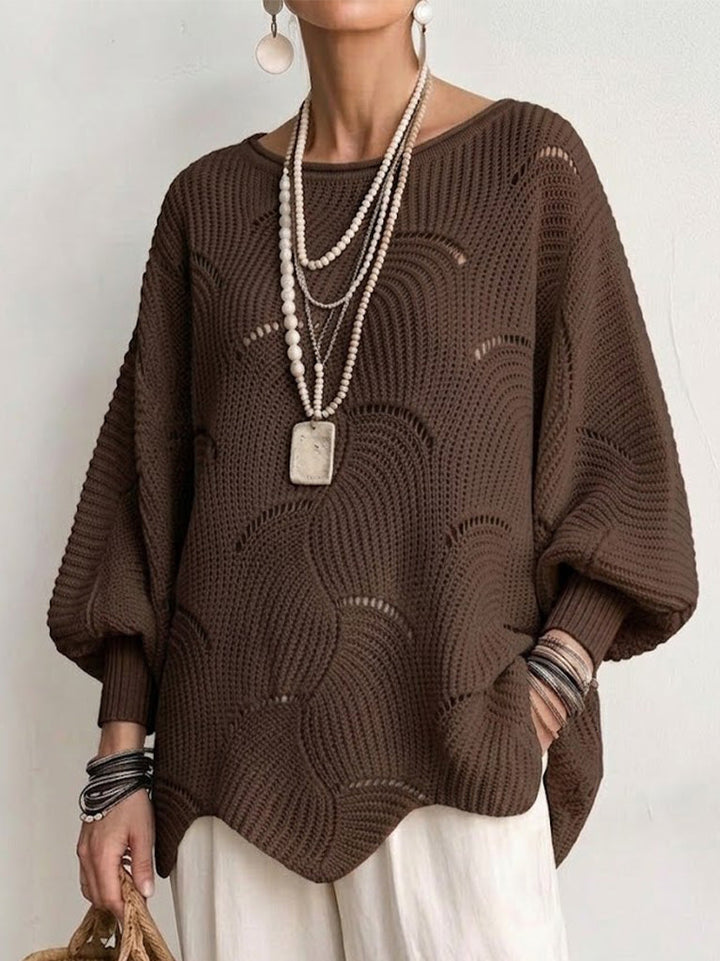 Coravina - Strukturierter Lochstrickpullover