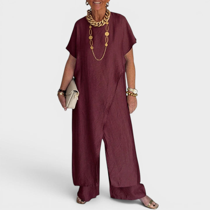 Roseth - Set mit Tunika im Lagenlook und Wide-Leg-Hose