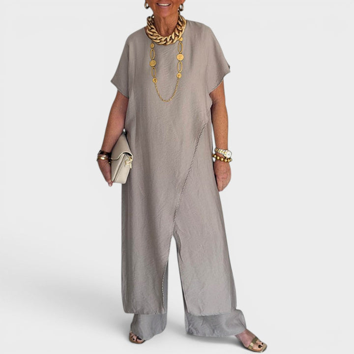 Roseth - Set mit Tunika im Lagenlook und Wide-Leg-Hose