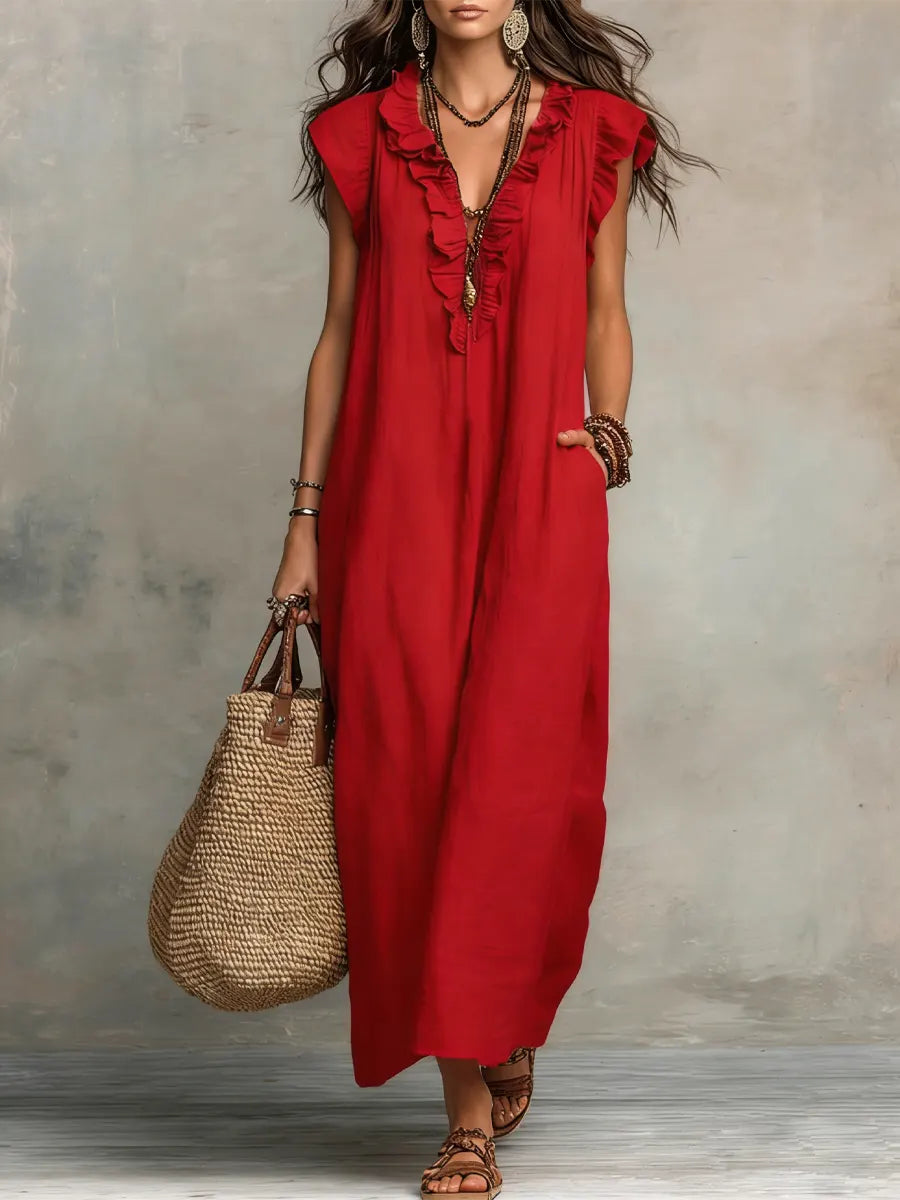Ivara - Premium-Leinen-Maxikleid