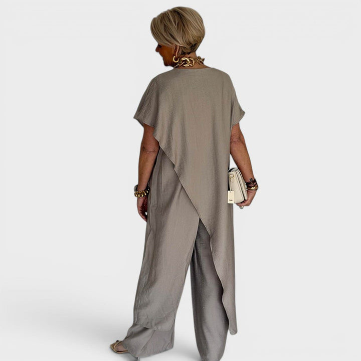Roseth - Set mit Tunika im Lagenlook und Wide-Leg-Hose