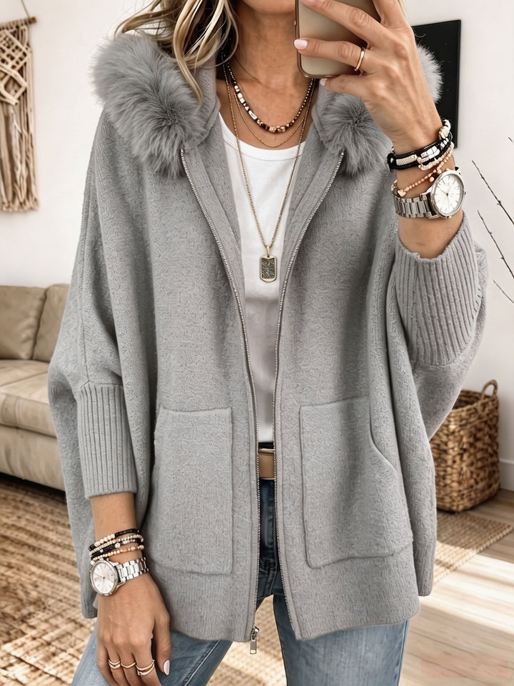 Veronelle - Soft-Touch Kapuzen-Cardigan mit Reißverschluss