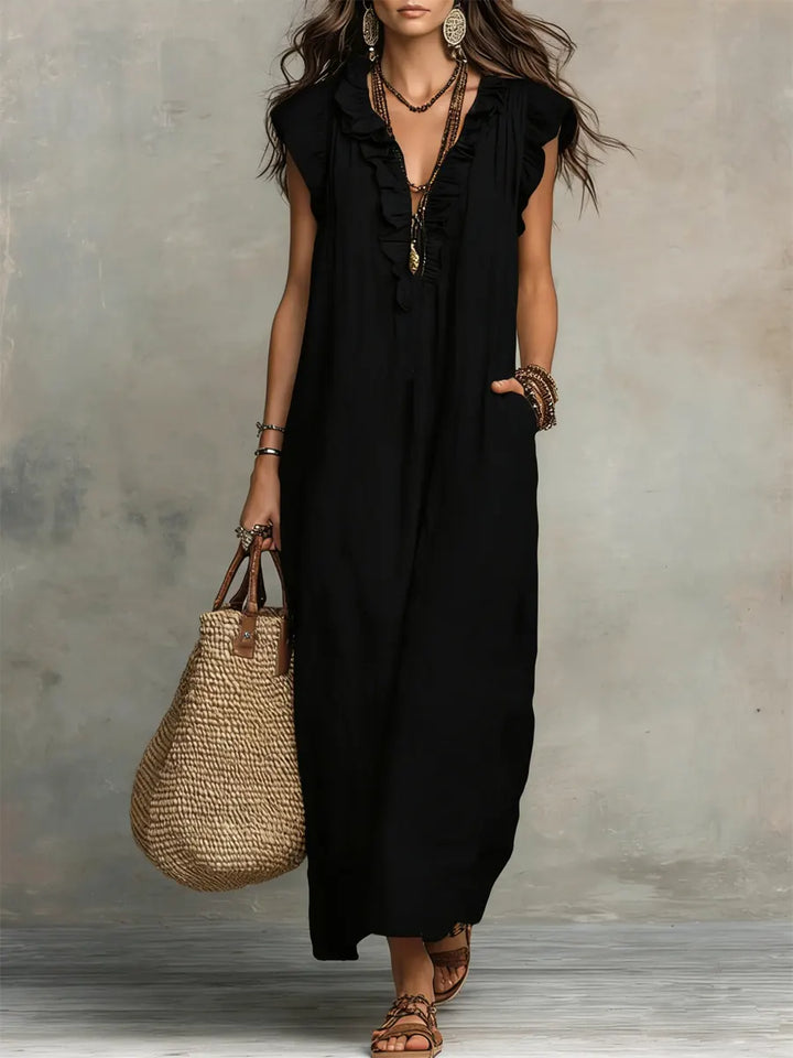 Ivara - Premium-Leinen-Maxikleid