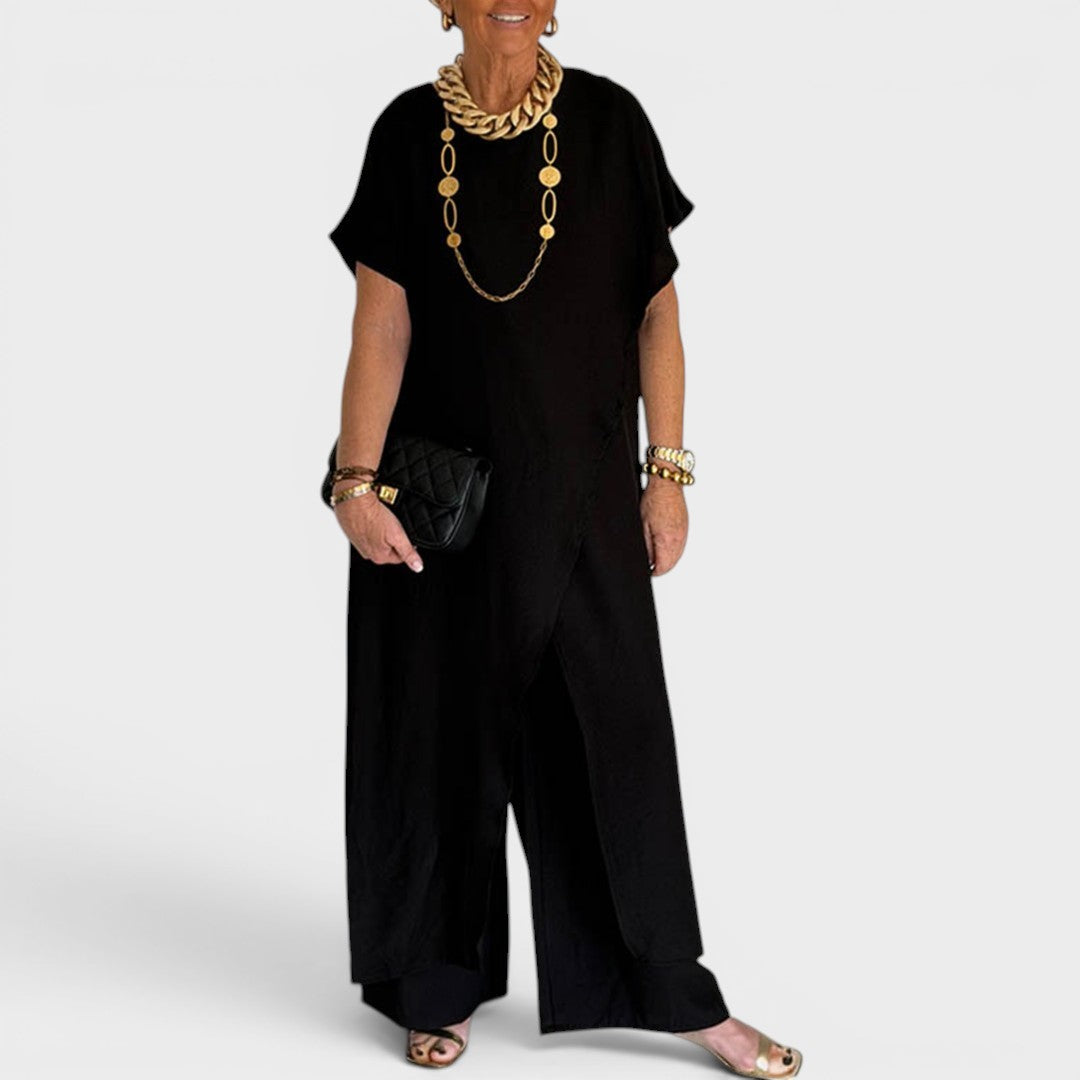 Roseth - Set mit Tunika im Lagenlook und Wide-Leg-Hose