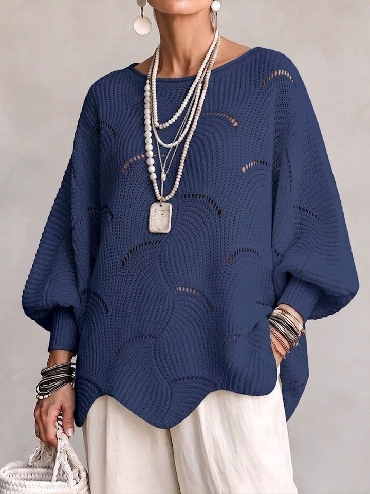 Coravina - Strukturierter Lochstrickpullover