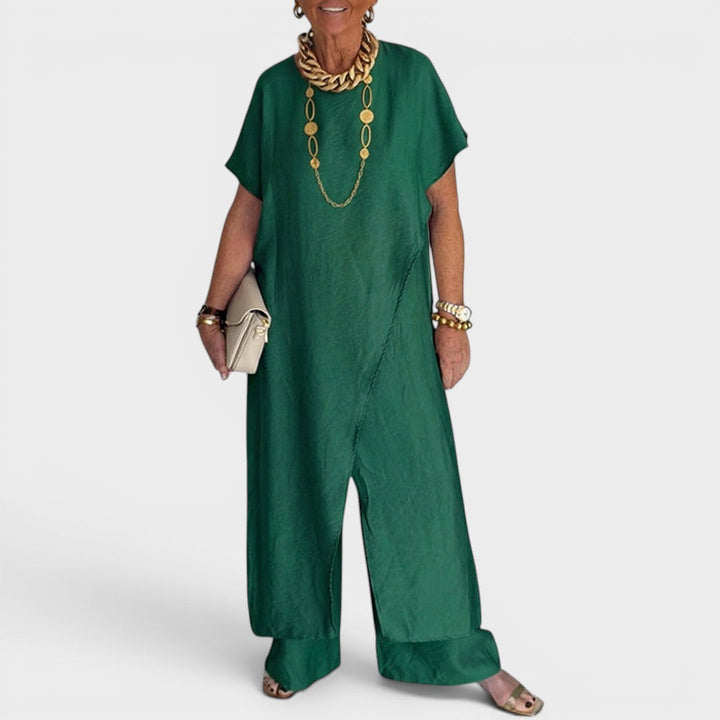 Roseth - Set mit Tunika im Lagenlook und Wide-Leg-Hose
