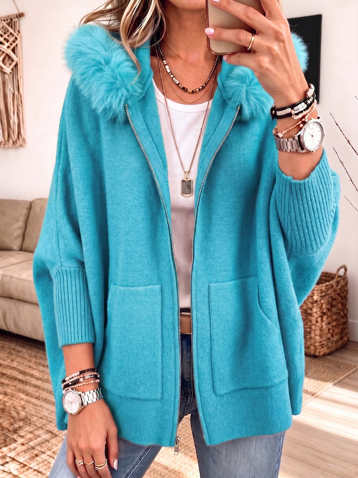 Veronelle - Soft-Touch Kapuzen-Cardigan mit Reißverschluss