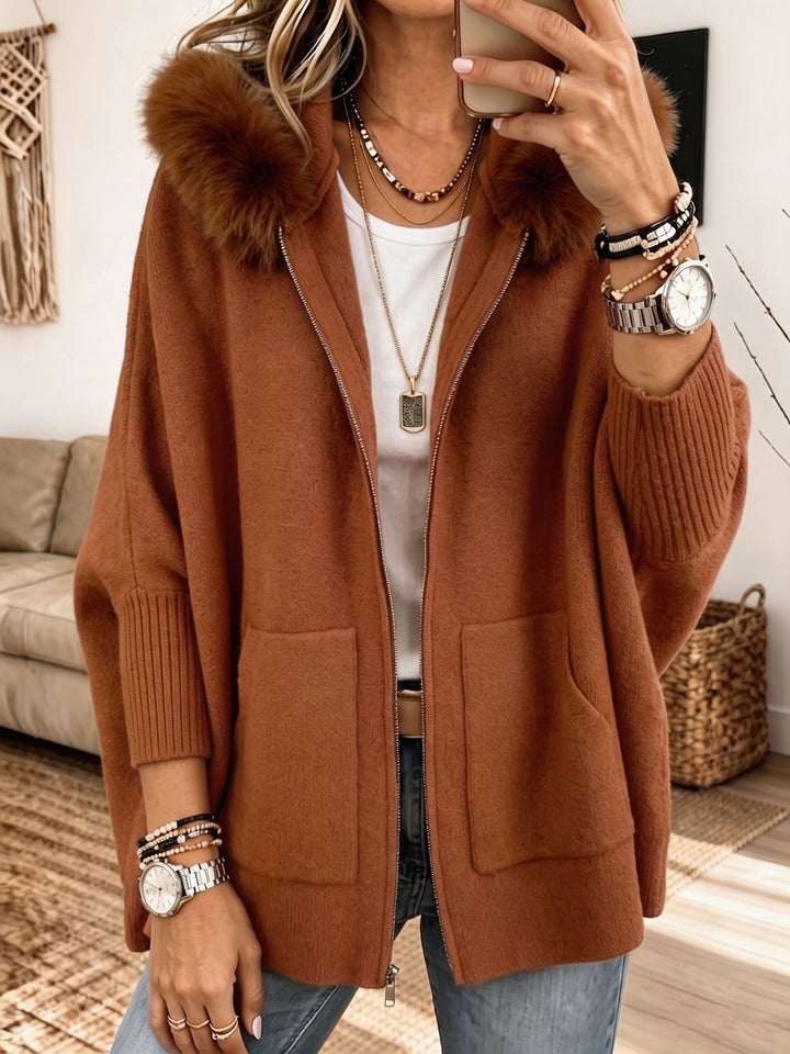 Veronelle - Soft-Touch Kapuzen-Cardigan mit Reißverschluss