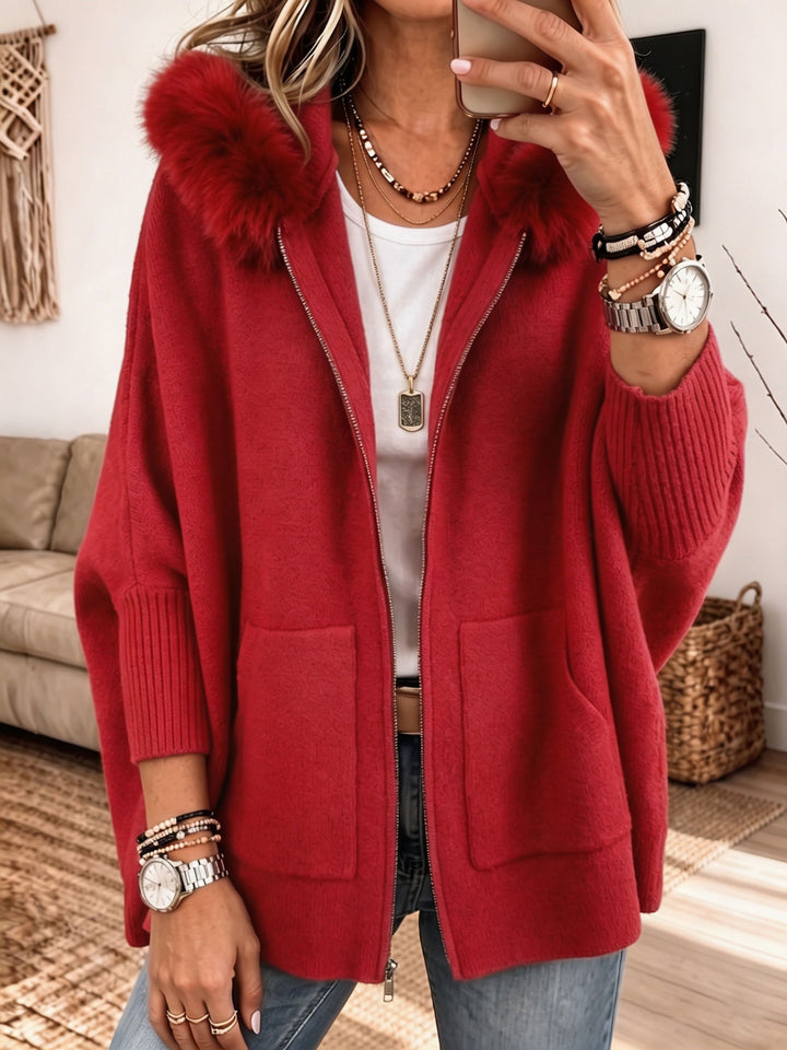 Veronelle - Soft-Touch Kapuzen-Cardigan mit Reißverschluss
