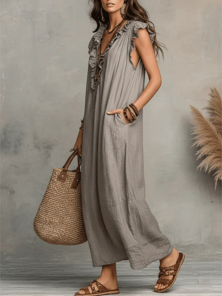 Ivara - Premium-Leinen-Maxikleid
