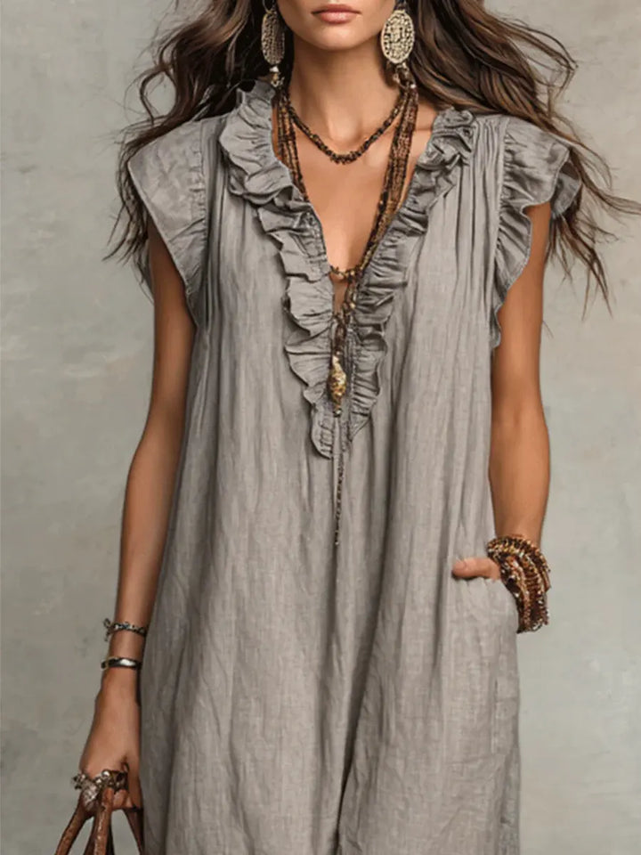 Ivara - Premium-Leinen-Maxikleid