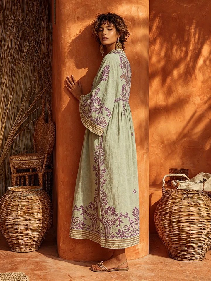 Nicole - Weiches, florales Maxikleid