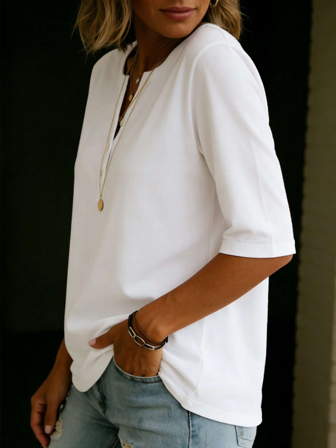 Brianna - Bluse mit Knopf-Details