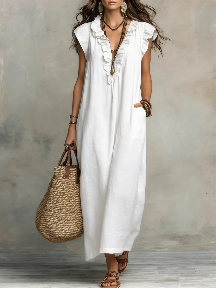 Ivara - Premium-Leinen-Maxikleid
