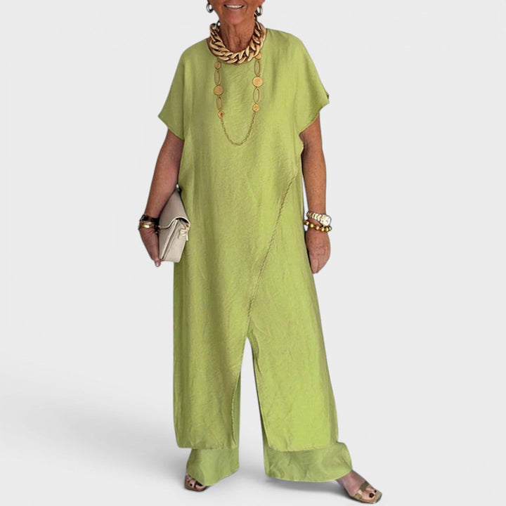 Roseth - Set mit Tunika im Lagenlook und Wide-Leg-Hose