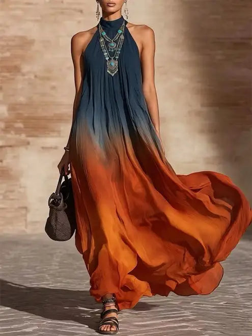 Calissa - Weiches Neckholder-Maxikleid