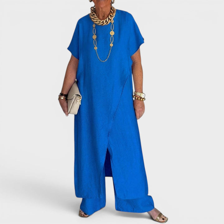 Roseth - Set mit Tunika im Lagenlook und Wide-Leg-Hose
