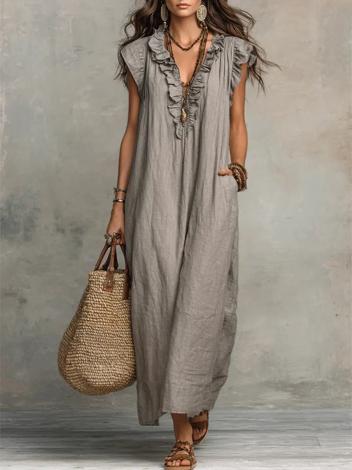 Ivara - Premium-Leinen-Maxikleid