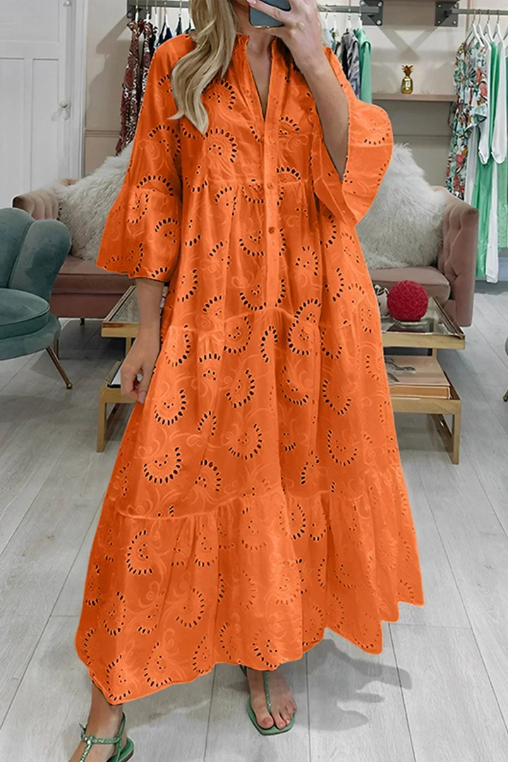 Kylie - Besticktes Maxikleid
