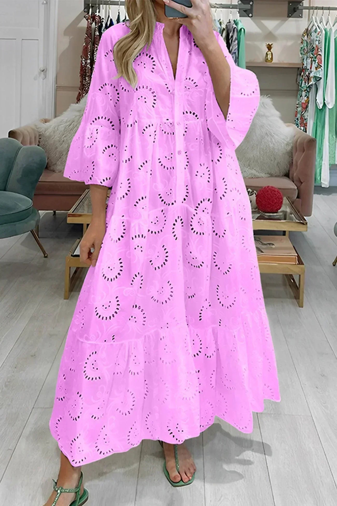 Kylie - Besticktes Maxikleid