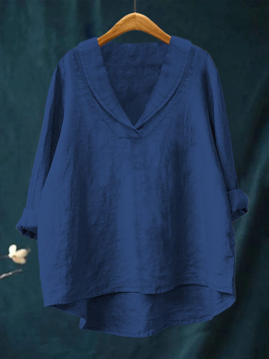 Bellissea - Elegante, drapierte V-Ausschnitt-Bluse