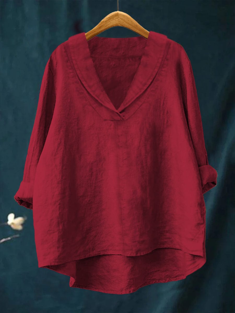 Bellissea - Elegante, drapierte V-Ausschnitt-Bluse