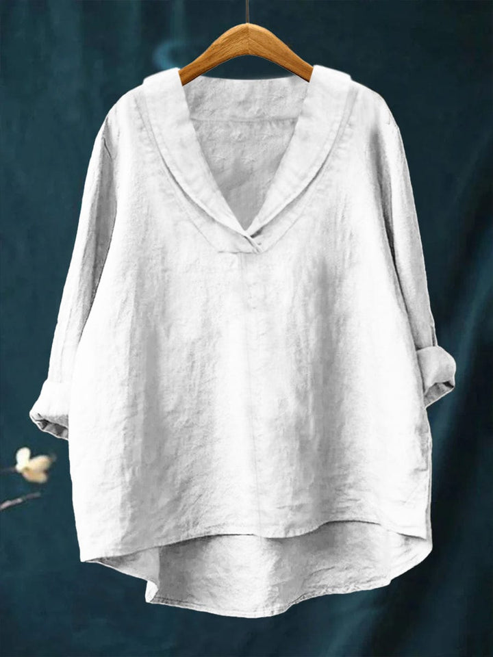 Bellissea - Elegante, drapierte V-Ausschnitt-Bluse