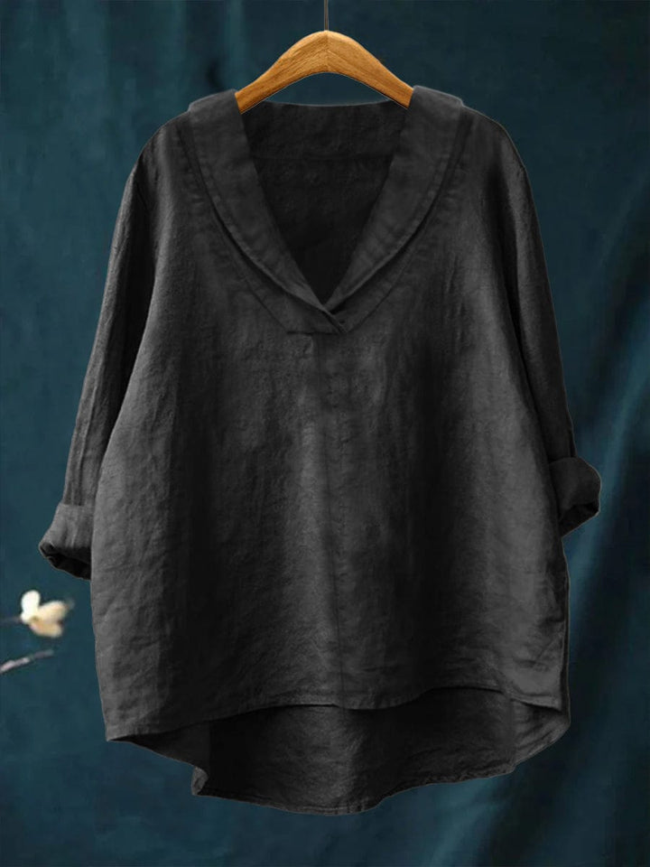 Bellissea - Elegante, drapierte V-Ausschnitt-Bluse