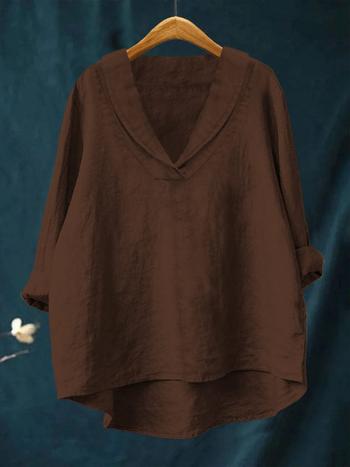 Bellissea - Elegante, drapierte V-Ausschnitt-Bluse