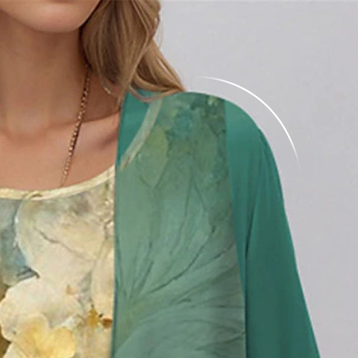 Delavelle - Elegantes, mehrlagiges Midikleid-Set