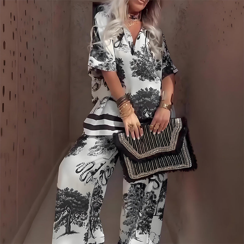 Adley - Geblümter, weitbeiniger Jumpsuit
