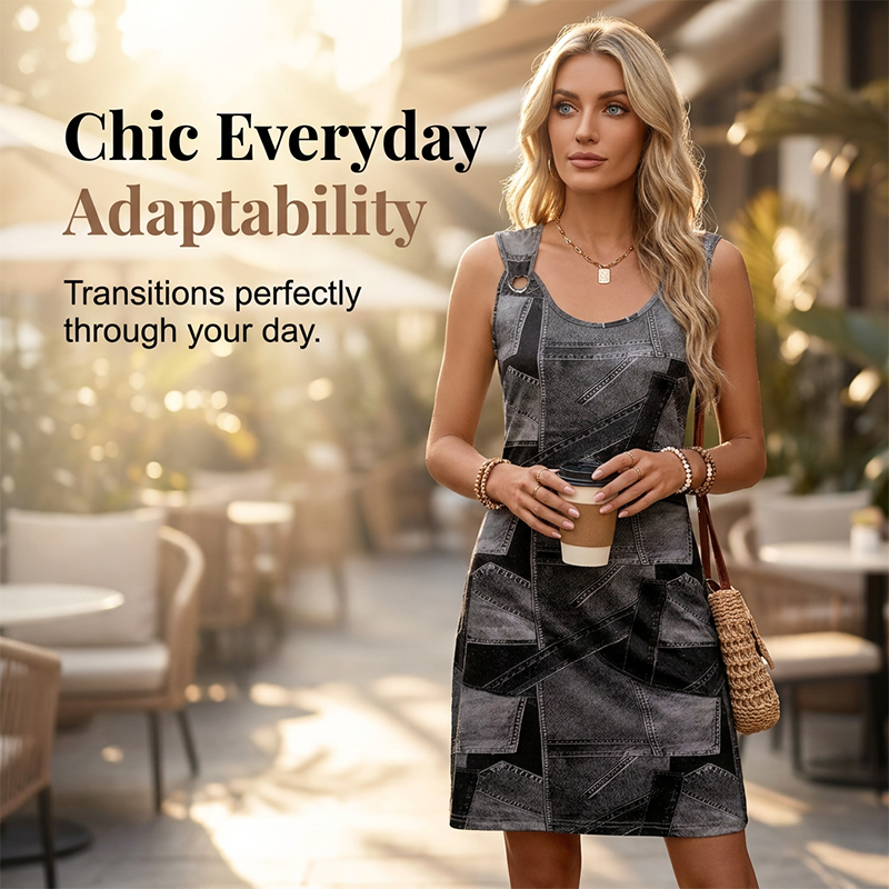 Havilah - Weiches Denim-Look-Kleid