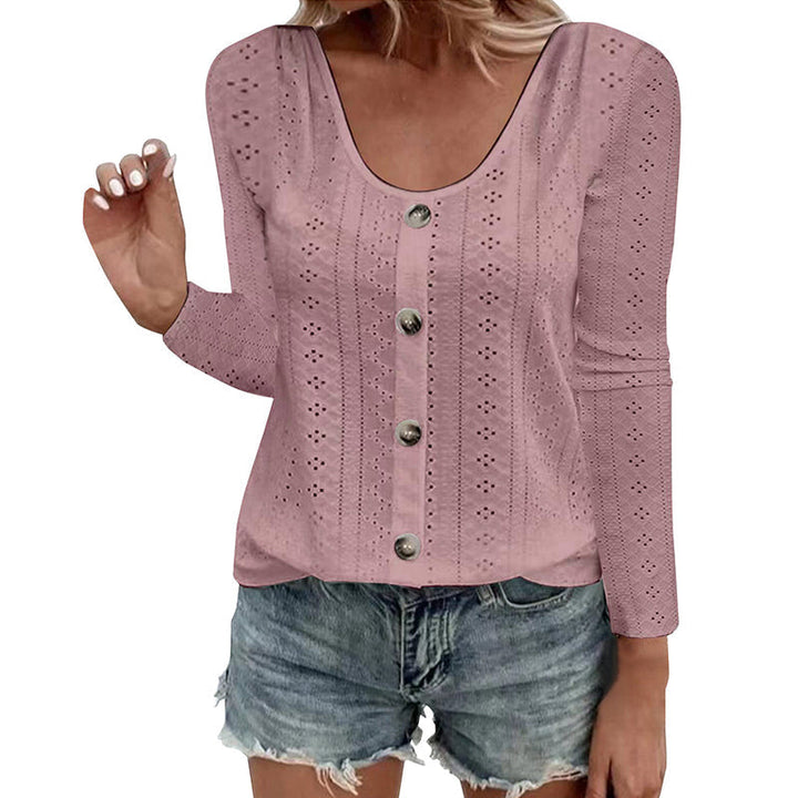 Aelwen - Bluse mit Rundhalsausschnitt und weichem Griff