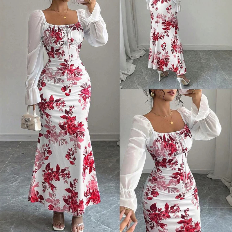 Noevalle - Florales Softtouch-Meerjungfrau-Kleid