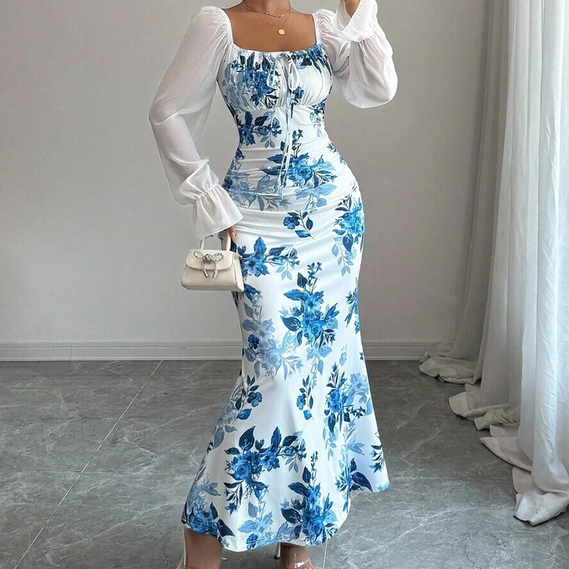 Noevalle - Florales Softtouch-Meerjungfrau-Kleid