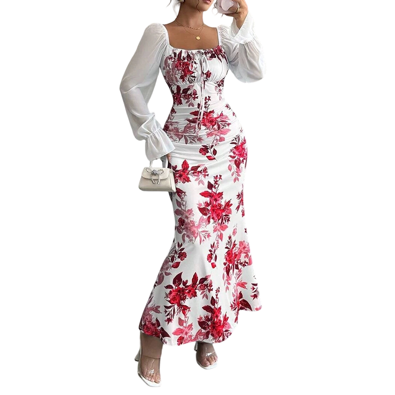 Noevalle - Florales Softtouch-Meerjungfrau-Kleid