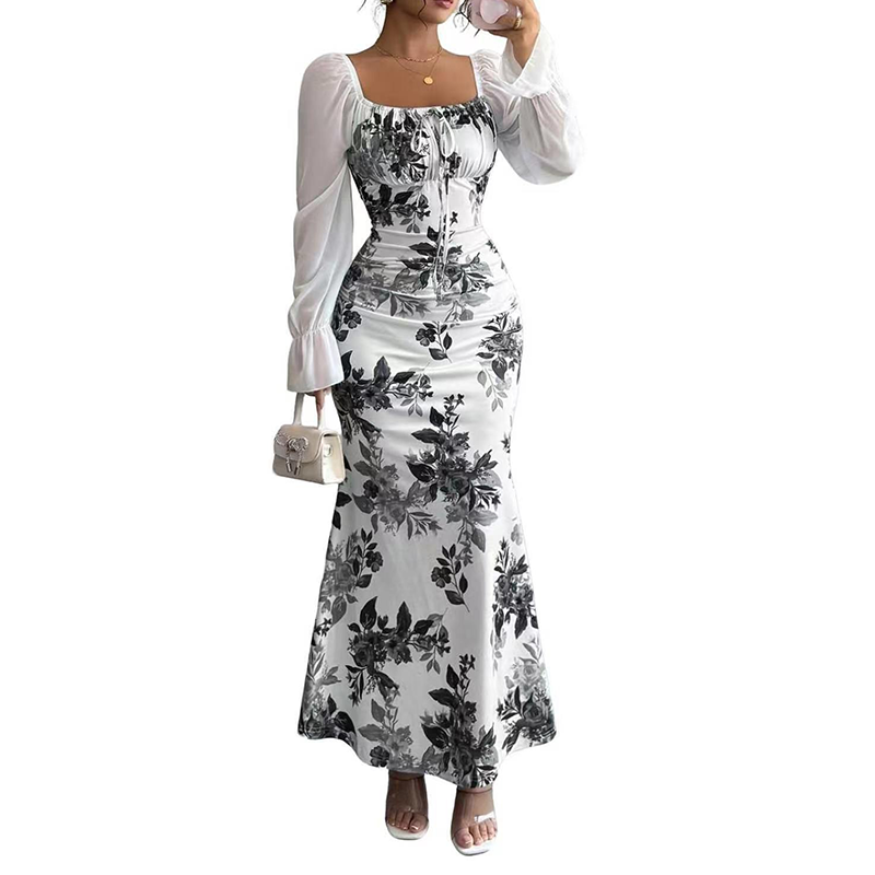 Noevalle - Florales Softtouch-Meerjungfrau-Kleid