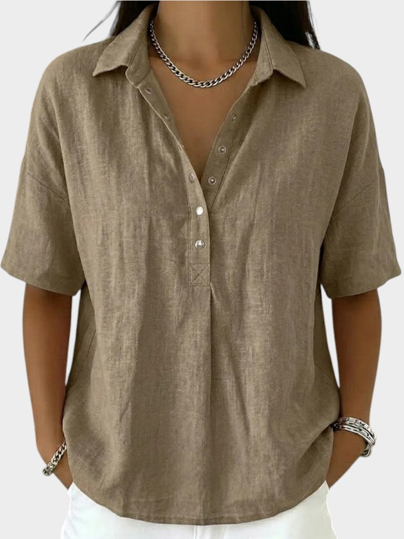 Alaira - Bluse mit weicher Haptik und V-Ausschnitt