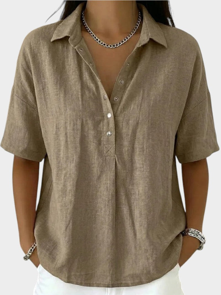 Alaira - Bluse mit weicher Haptik und V-Ausschnitt