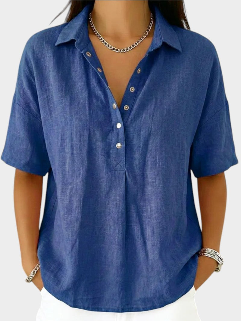 Alaira - Bluse mit weicher Haptik und V-Ausschnitt