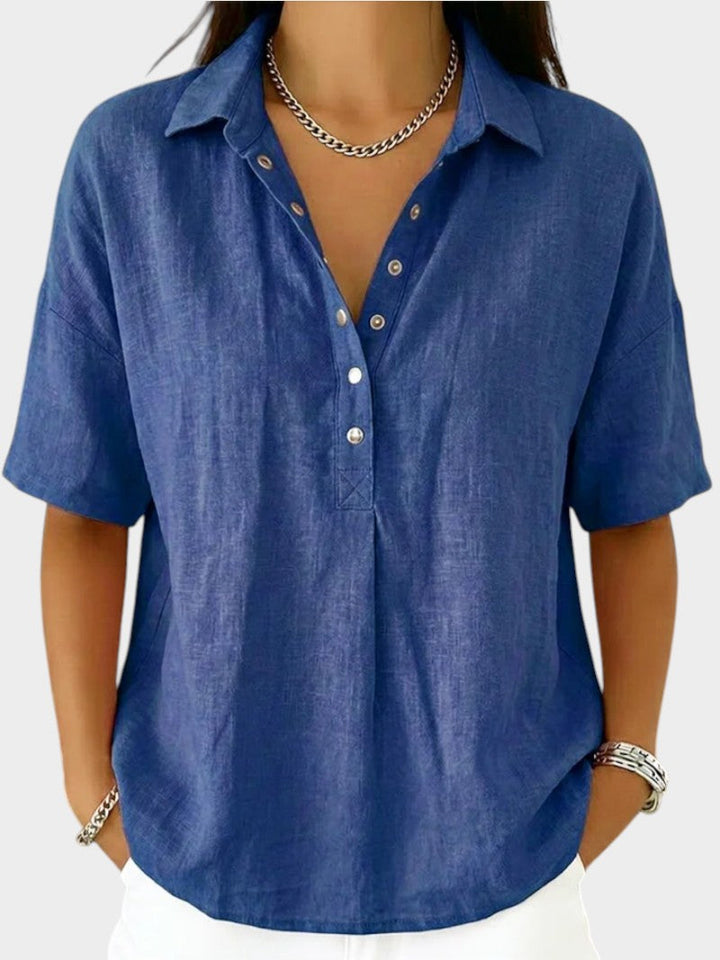Alaira - Bluse mit weicher Haptik und V-Ausschnitt