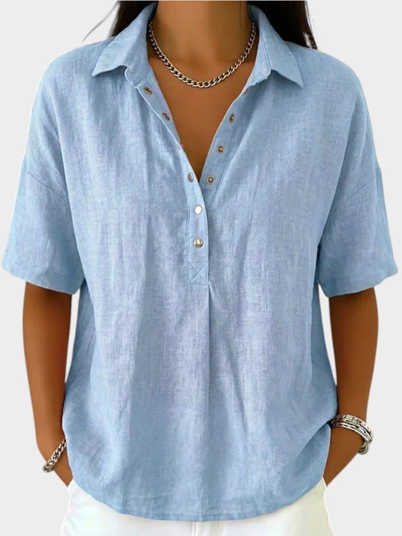 Alaira - Bluse mit weicher Haptik und V-Ausschnitt