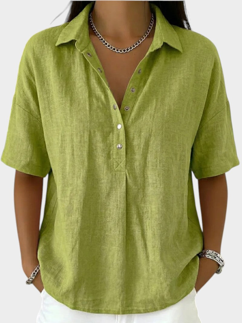 Alaira - Bluse mit weicher Haptik und V-Ausschnitt