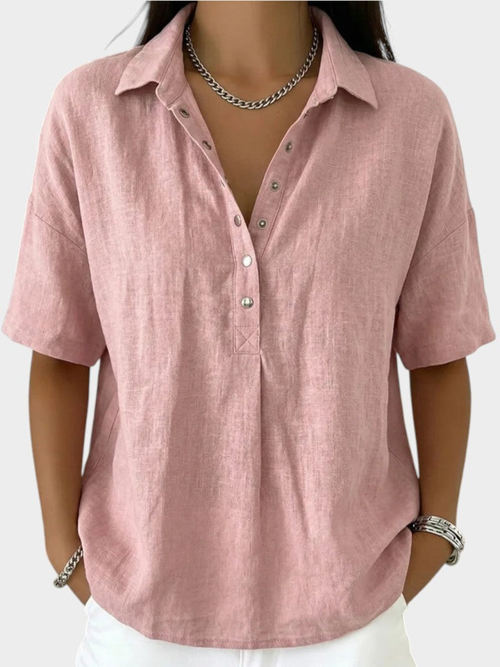 Alaira - Bluse mit weicher Haptik und V-Ausschnitt