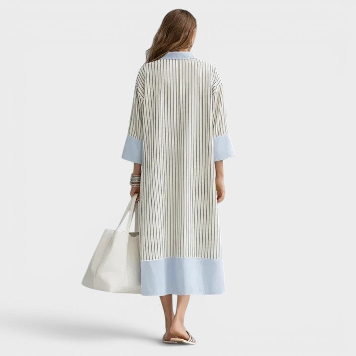 Florene - Leichtes gestreiftes Midikleid